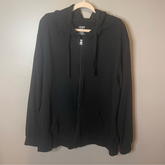 Envy Unisex Black Upcycled Kiss Zip Up Hoodie Size 3X - Picture 3 of 5